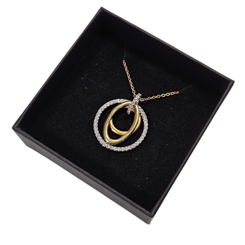 Swarovski Mambo Gold Tone Pavé Crystal Pendant Necklace - Picture 2 of 8